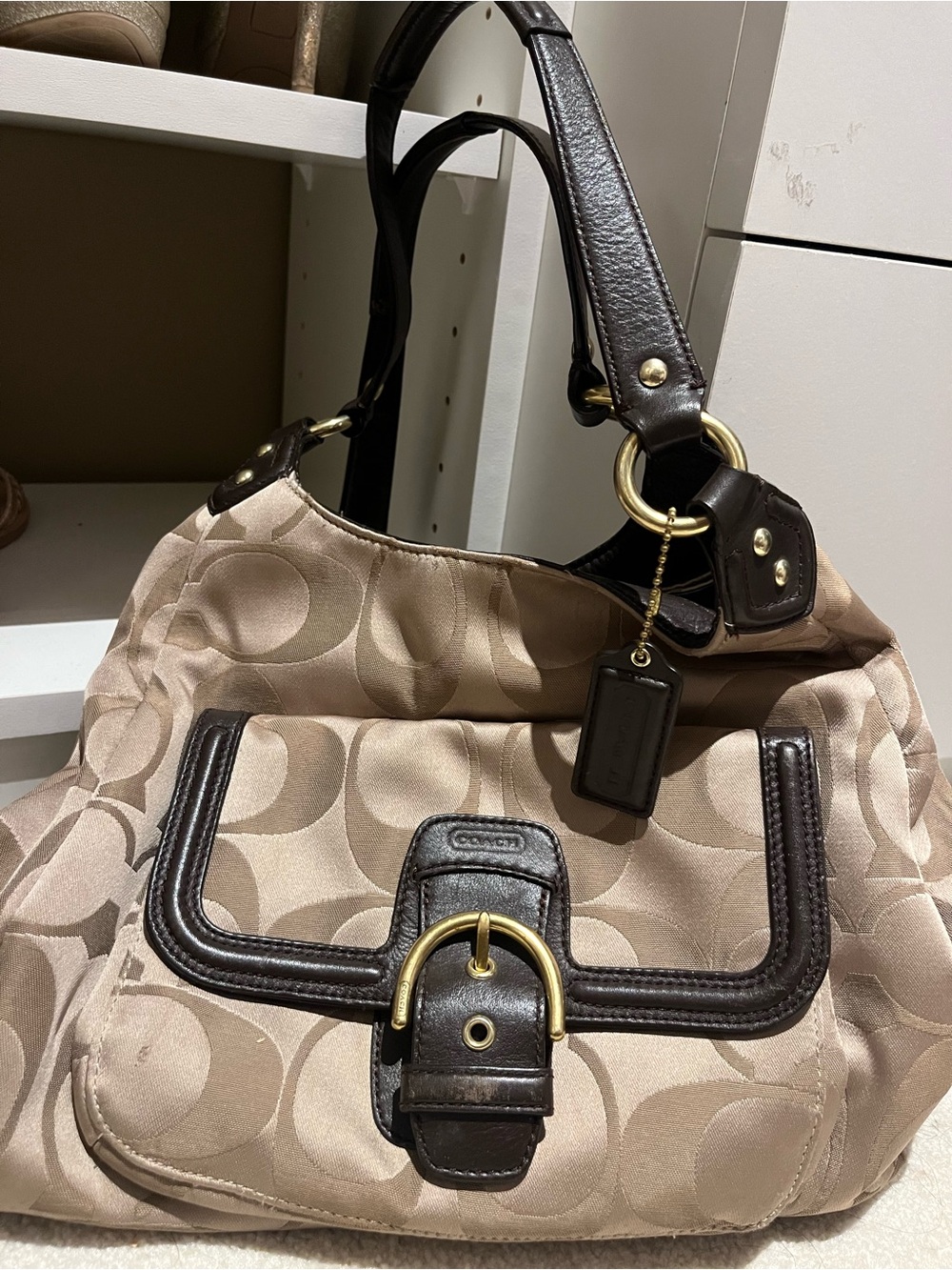 Vintage Coach SoHo 0492 Optic Signature buckle shoulder bag